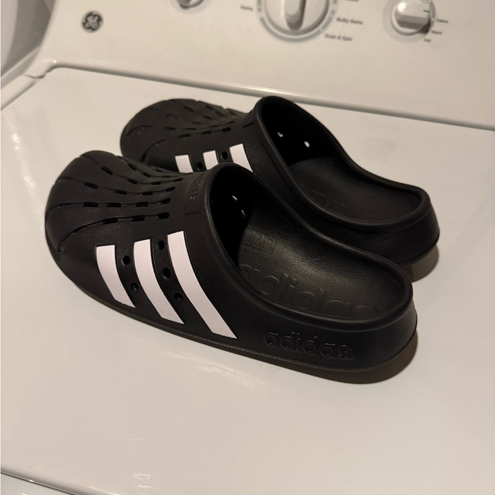 Adidas Black and White Clogs